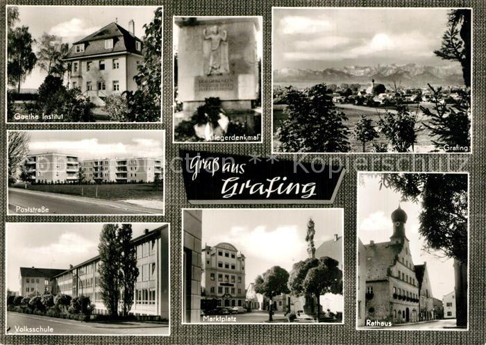 Grafing Muenchen Goethe Institut Poststrasse Volksschule Rathaus Marktplatz