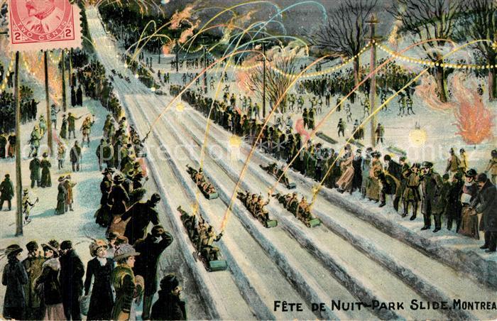 Montreal Quebec Slide Nuit Park Nachtaufnahme