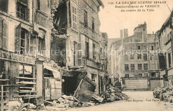Verdun Meuse Bombardement Centre de la Ville
