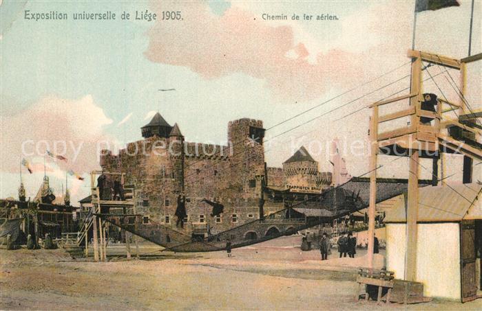Exposition Universelle Liege 1905 Chemin de Fer Aerien