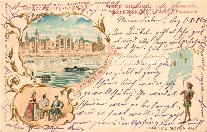 Exposition Universelle Paris 1900 Auberge des Nations Litho