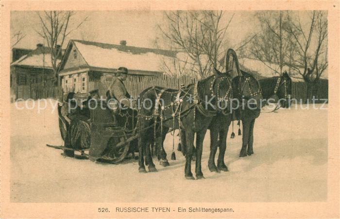 Pferdeschlitten Russland Typen Schlittengespann