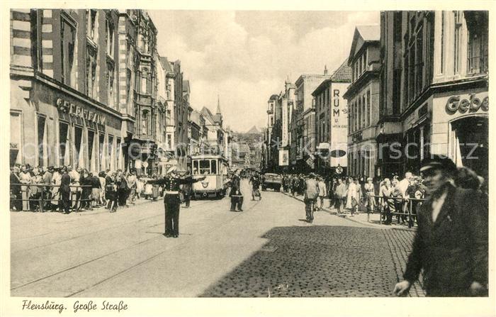Strassenbahn Verkehrspolizist Flensburg Grosse Strasse