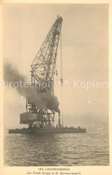 Werftbau T-Schwimmkran Krupp Germaniawerft