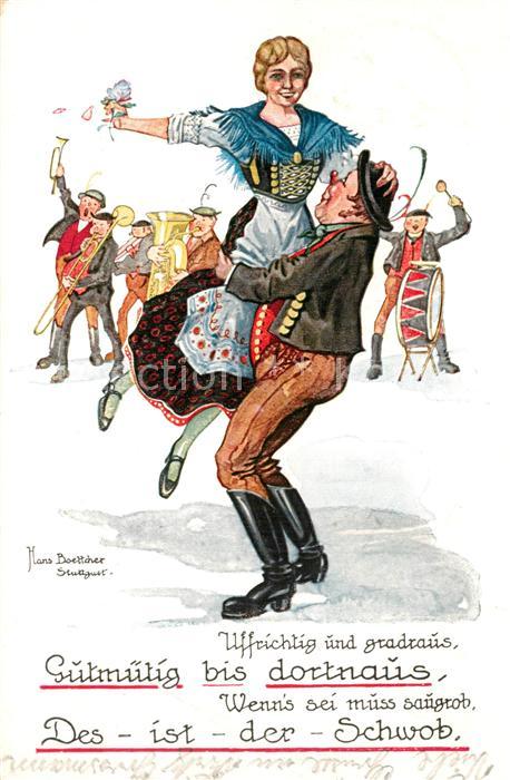 Boettcher Hans Stuttgart Tanz Trachten Musikkapelle Trommel Schwaben