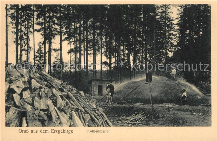 K?hlerei Kohlenmeiler Erzgebirge
