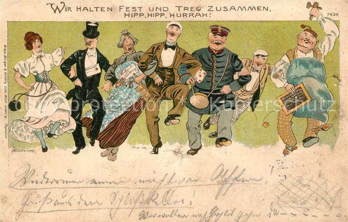 Verlag B?rger Leipzig Nr. 1439 Tanz M?nner Frauen Schultafel Litho