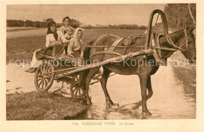 Typen Russland Pferdewagen