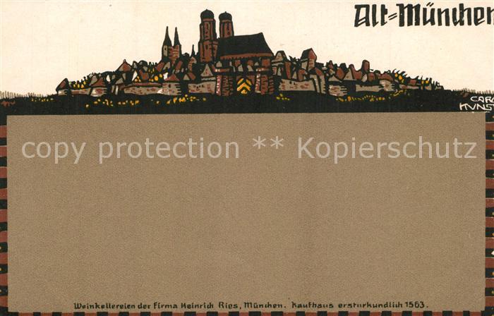 Kunst Carl Alt-M?nchen Weinkellereien Firma Heinrich Ries