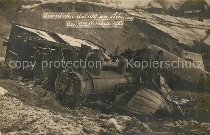 Ardning Eisenbahn-Unfall 24. 2. 1908