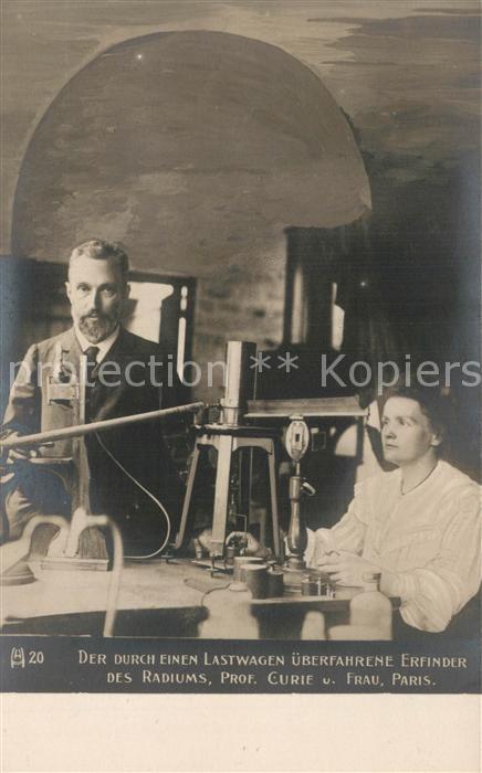 Paris Erfinder des Radiums Prof. Curie und Frau
