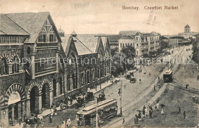 Bombay Mumbai Crawfort Market Strassenbahn