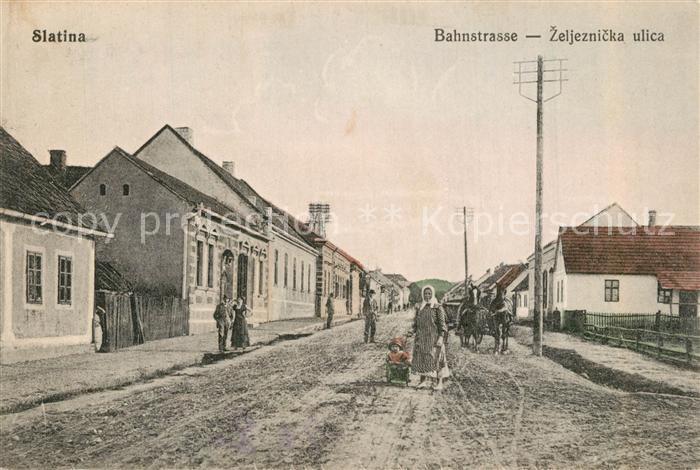 Slatina Podravska Bahnstrasse Pferdewagen