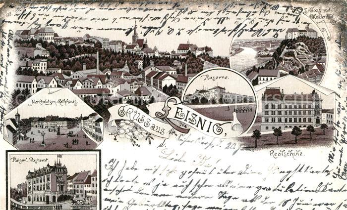 Leisnig Marktplatz Rathaus Kaserne Postamt Realschule