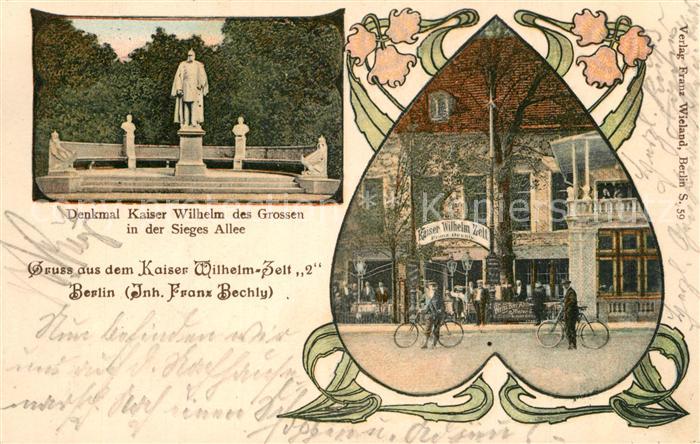 Berlin Denkmal Kaiser Wilhelm der Grosse Sieges Allee Kaiser Wilhelm Zelt
