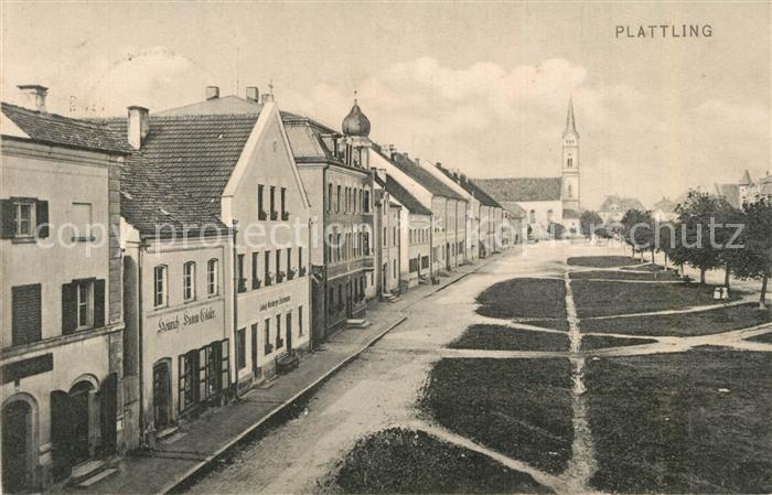 Plattling Isar Bayern Stadtpanorama Kirche