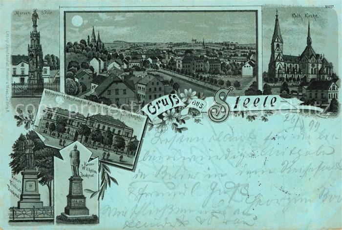 Steele Ruhr Mariensaeule Kirche Kaiser Wilhelm Denkmal Kaiser Fiedrich Denkmal M