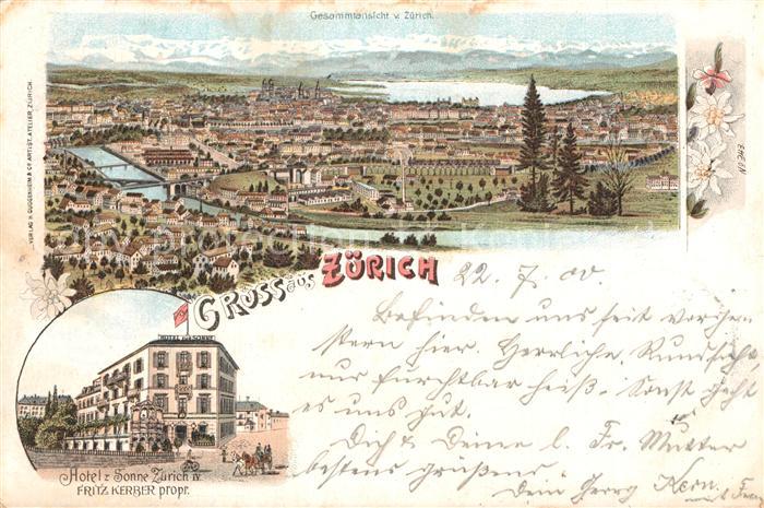 Zuerich ZH Hotel zur Sonne Panorama