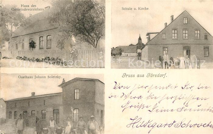 Goersdorf Beeskow Schule Kirche Gasthaus Gemeindevorsteherhaus