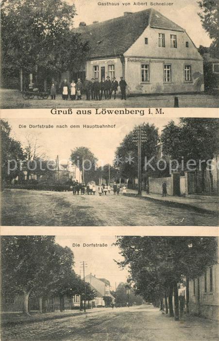 Loewenberg Oberhavel Gasthaus Albert Schneider Dorfstrasse Hauptbahnhof