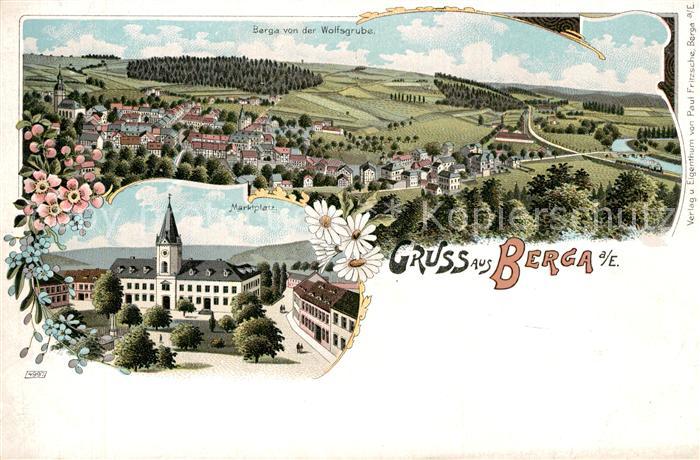 Berga Elster Marktplatz Panorama von der Wolfsgrube