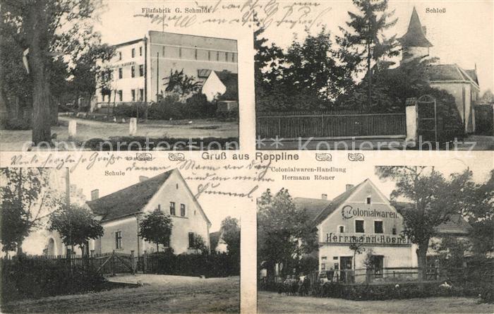 Reppline Rzeplin Filzfabrik Schloss Schule Kolonialwarenhandlung