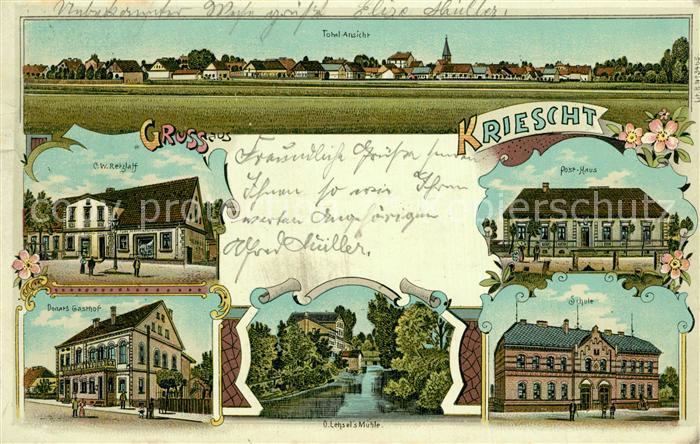 Kriescht Schule Posthaus Kolonialwarenhandlung Donats Gasthof
