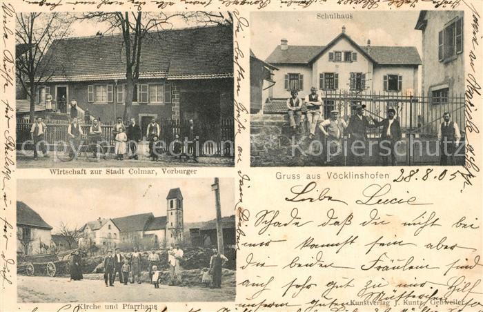 Neudorf Elsass Village-Neuf Wirtschaft zur Stadt Colmar Kirche Pfar