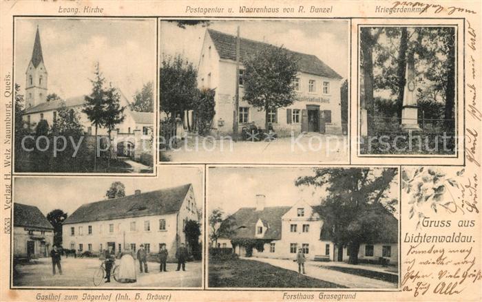 Lichtenwaldau Krzyzowa Kirche Gasthof zum Jaegerhof Forsthaus Grasegrund Krieger