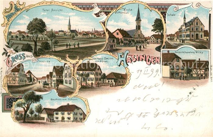 Haesingen Panorama Gasthaus zum Ochsen Schule Gas