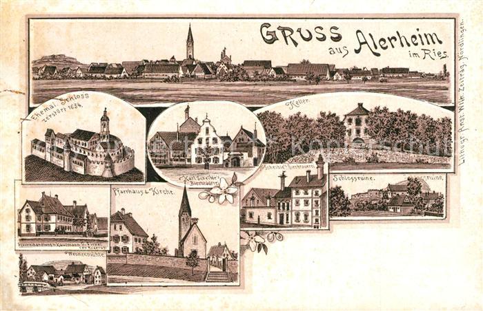 Alerheim Pfarrhaus Kirche Schloss Schlossruine