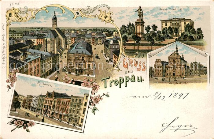 Troppau Sudetengau Rathaus Josof Denkmal