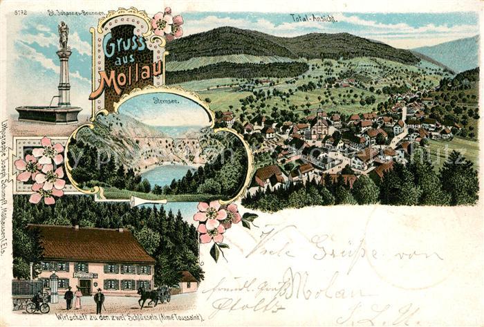 Mollau Wirtschaft zu den zwei Schluesseln Johannes Brunnen Panorama
