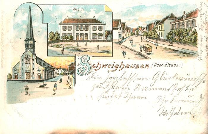 Schweighausen Elsass Schule Kirche