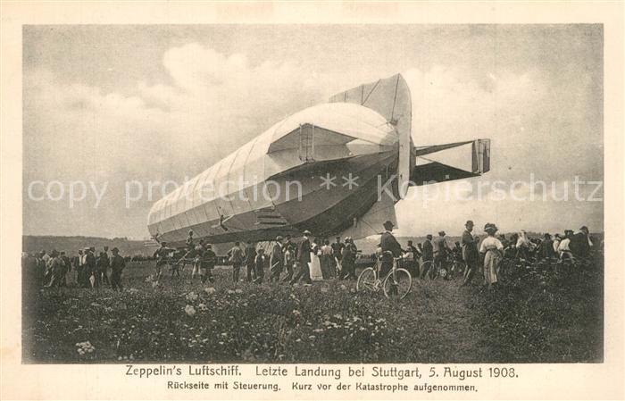 Stuttgart Luftschiff Zeppelin letzte Landung