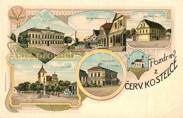 Cerveny Kostelec Rothkosteletz Rathaus Kirche Hotel Schule