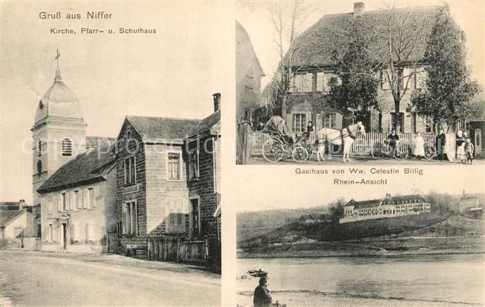 Niffer Kirche Pfarr Schulhaus Gasthaus