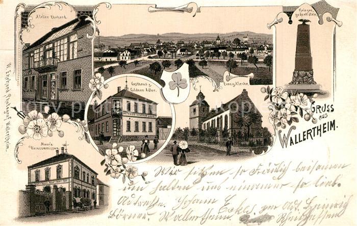 Wallertheim Gasthaus zum Goldenen Baer Evangelische Kirche Atelier Ehrhard