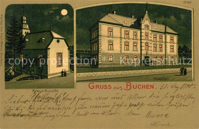 Buchen Odenwald Kreuzkapelle Hospital Mondschein