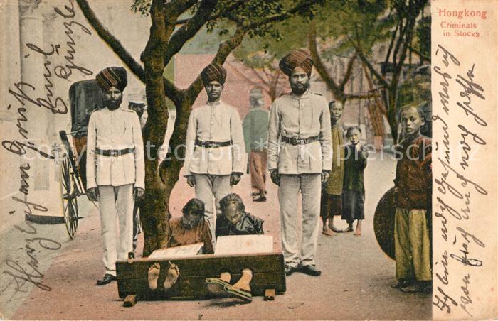 Hongkong Criminals in Stocks