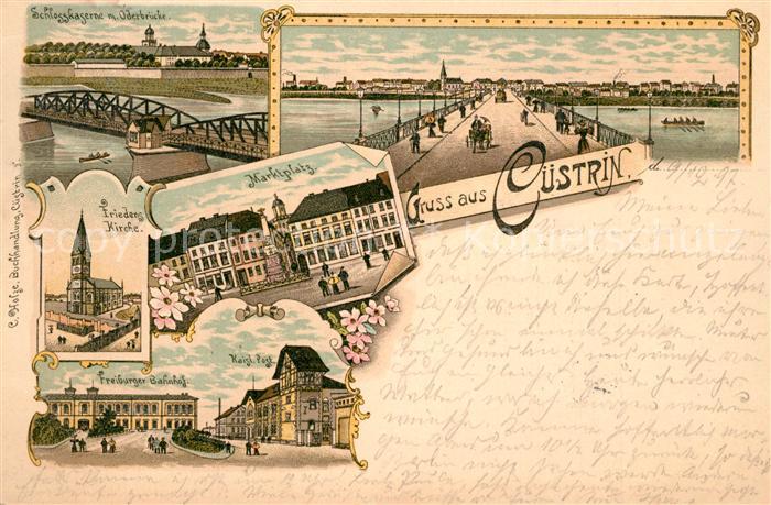 Cuestrin Ostbrandenburg Schlosskaserne Oderbruecke Friedenskirche Marktplatz Bah