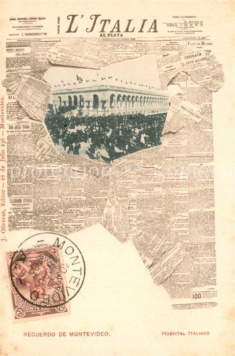 Montevideo Uruguay Zeitungsausschnitt Karte