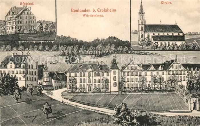 Bonlanden Berkheim Pfarrhof Kirche Stadtansicht
