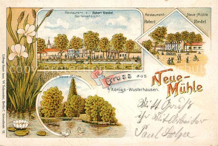 Koenigs-Wusterhausen Neue Muehle Restaurant Teich Schleuse