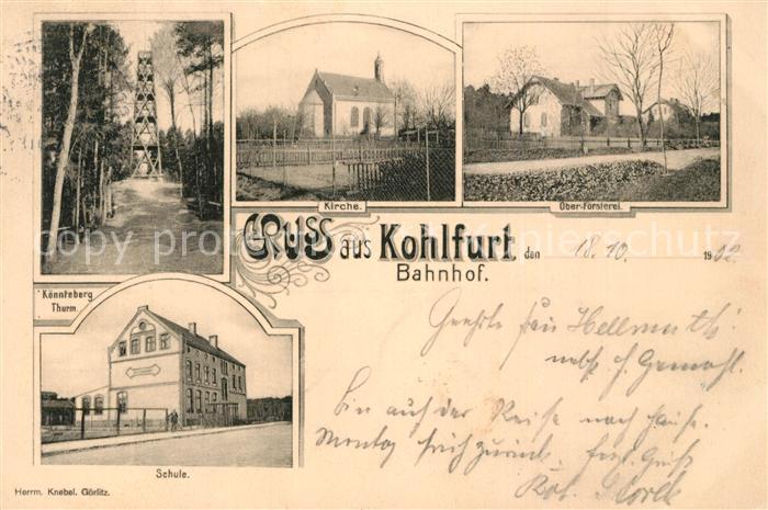Kohlfurt Schlesien Bahnhof Schule Oberfoersterei