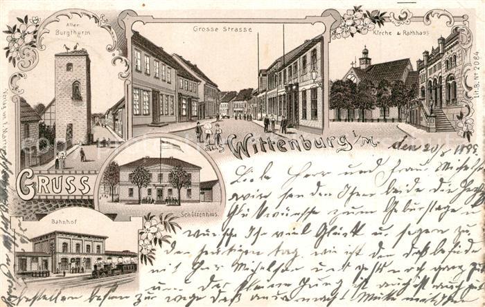 Wittenburg Mecklenburg Burgturm Kirche Rathaus Grosse Strasse Schuetzenhaus