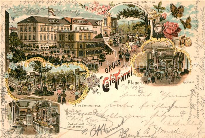 Plauen Vogtland Cafe Troemel Mittelterrasse