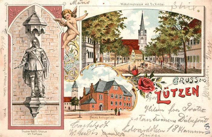Luetzen Gustav Adolf Statue Rathaus Wilhelmstrasse Kirche Amtsgericht