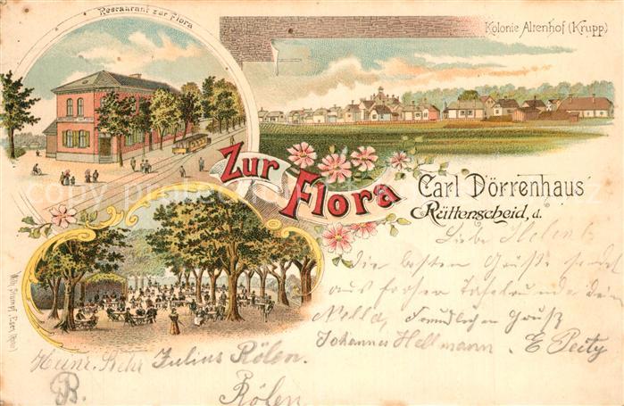 Ruettenscheid Restaurant zur Flora Kolonie Altenhof Krupp Carl Doerrenhaus Zur F