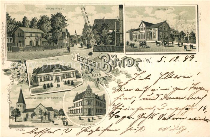 Buende Westfalen Kirchstrasse Stadtgarten Turnhalle Wittekind Kirche Denkmal Pos